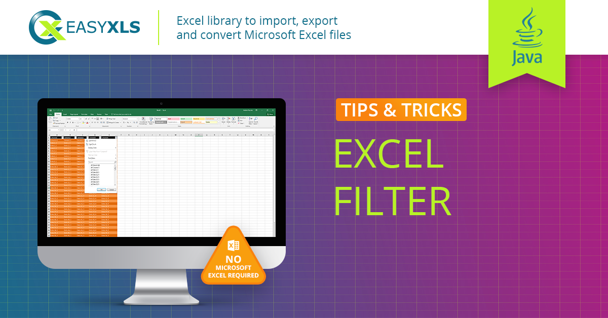 easyXLS export excel filter java