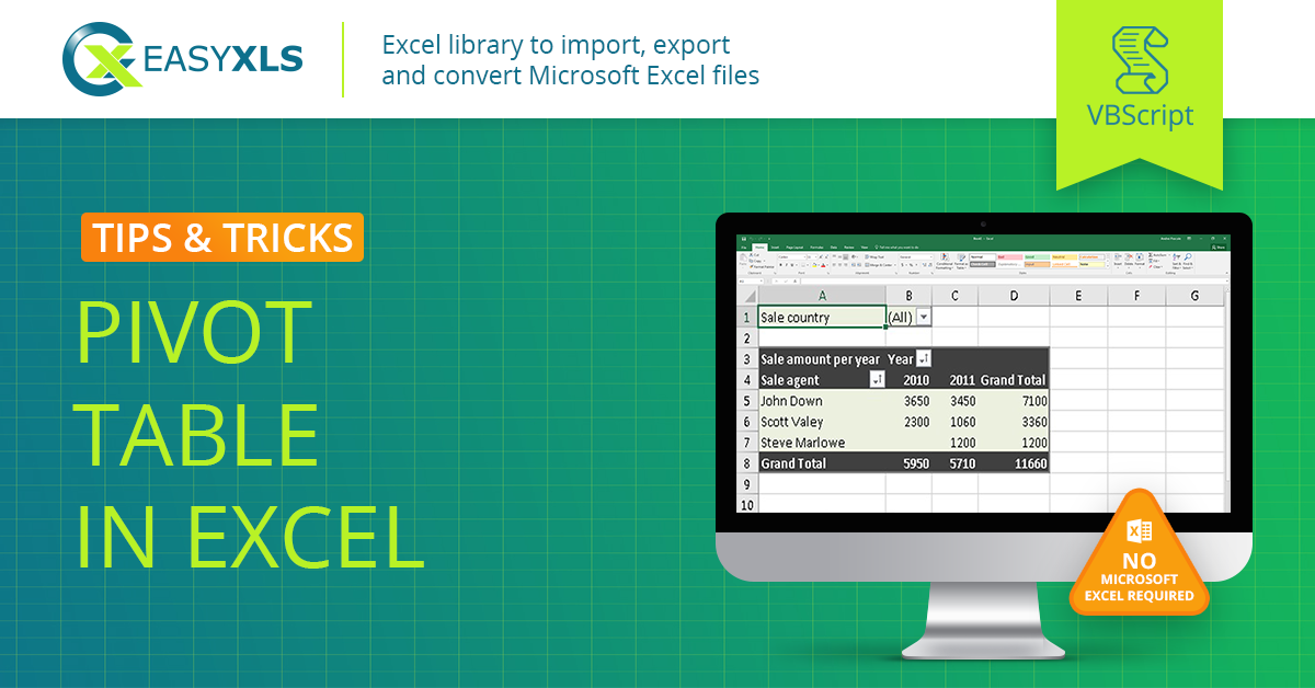 easyXLS export excel pivot table vbs