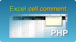 easyxls export excel cell comment php
