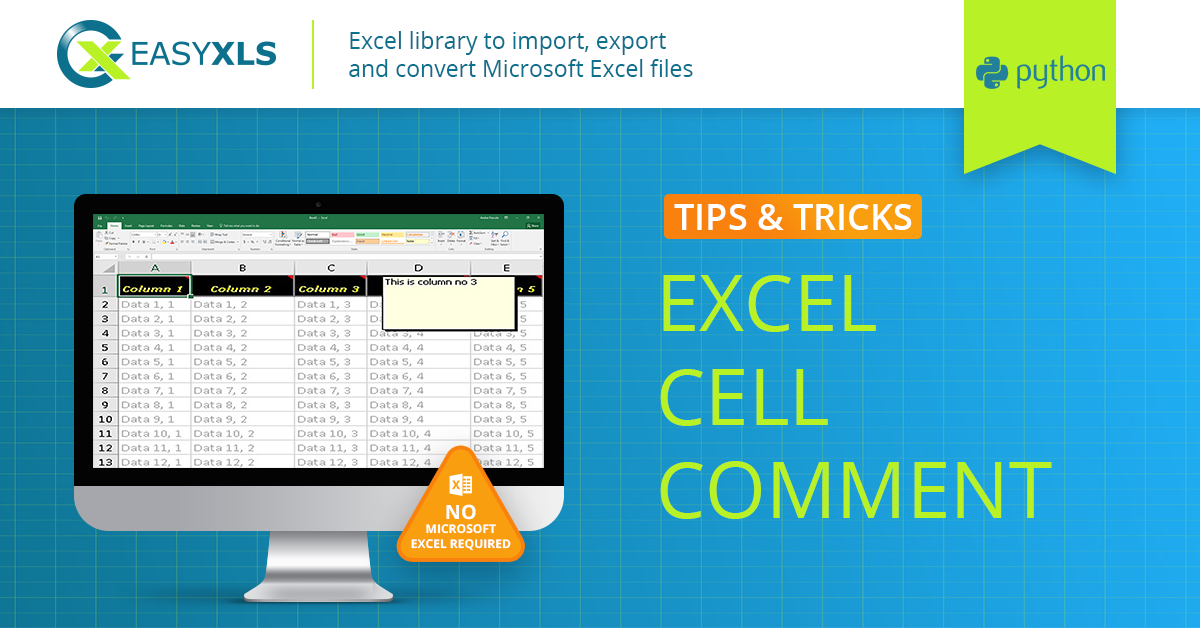 easyXLS excel cell comment python