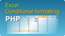 easyxls export excel conditional formatting php