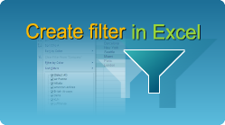 Create Excel filter or autofilter