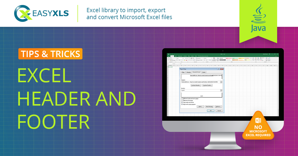 easyXLS export excel footer header java
