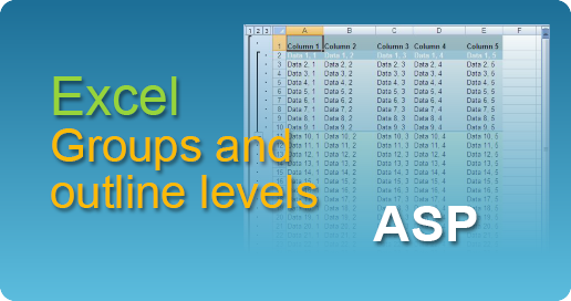 easyXLS export excel group rows columns asp