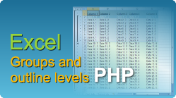easyxls export excel groups php