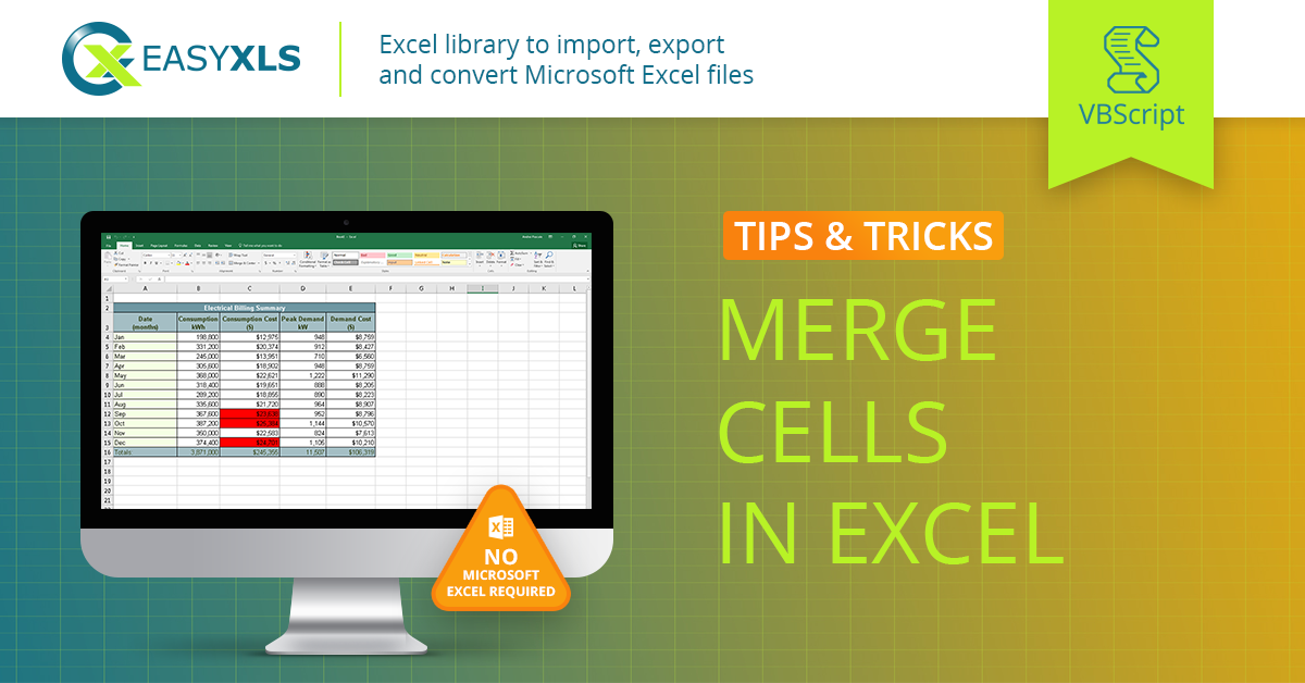 easyXLS export excel merge cells vbs