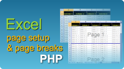 easyxls export excel print area page orientation php