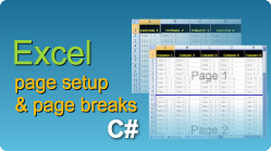 excel page setup page breaks c#