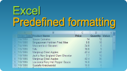 excel predefined formatting