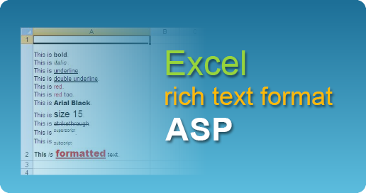 easyXLS export excel rich text format asp