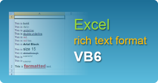 easyXLS excel rich text cell vb6