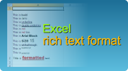 excel rich text format