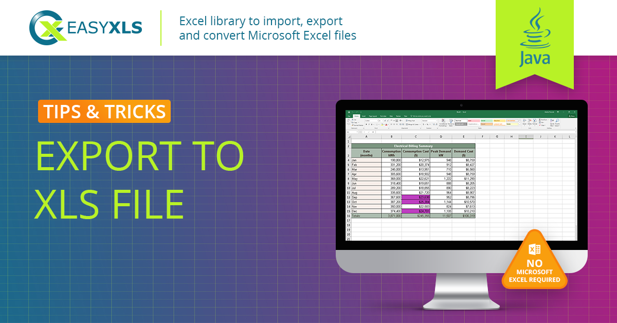 easyXLS export data excel java