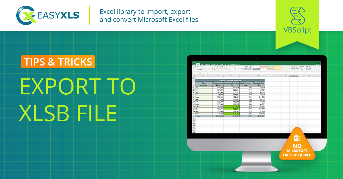 easyXLS export excel data xlsb vbs