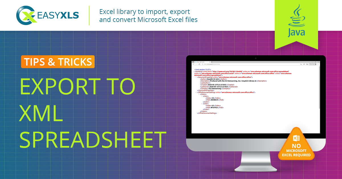easyXLS export data excel xml java
