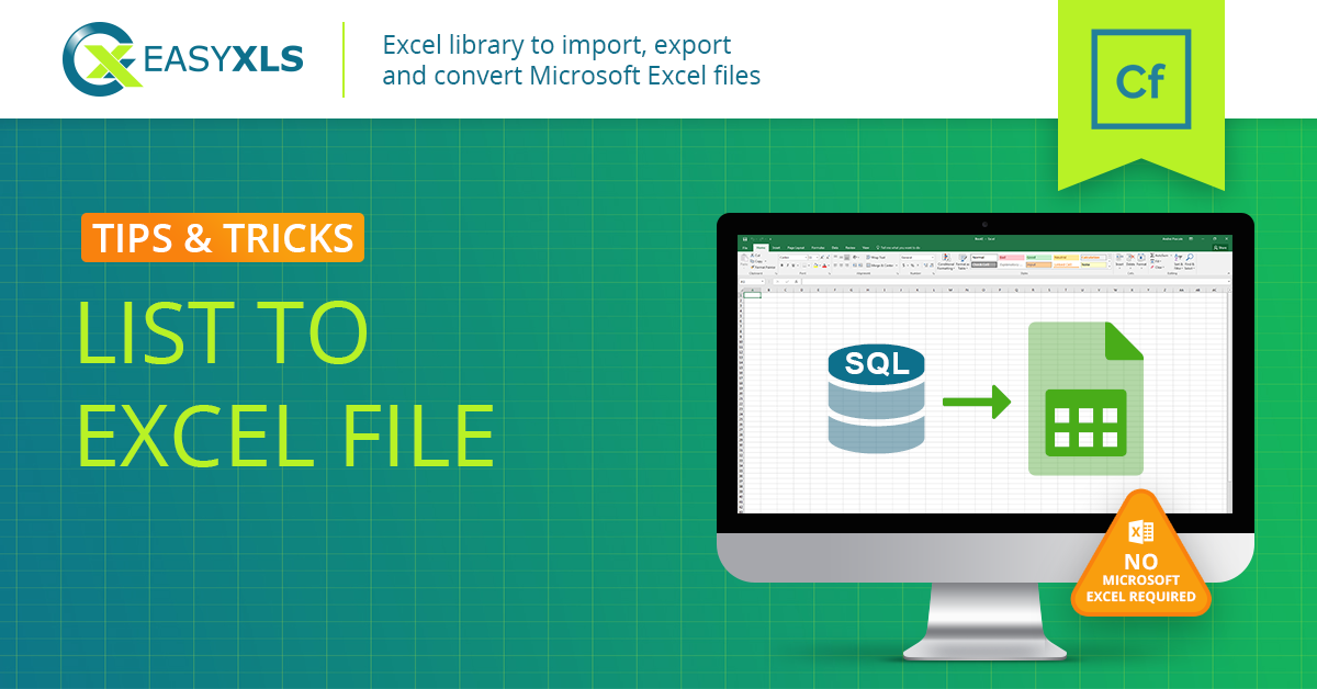 easyXLS export list excel coldfusion