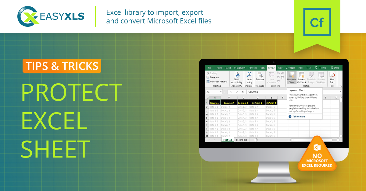 easyXLS protect excel sheet cells coldfusion